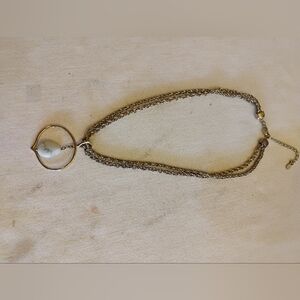 Elegant Gold and Silver Necklace with Pearl Pendant